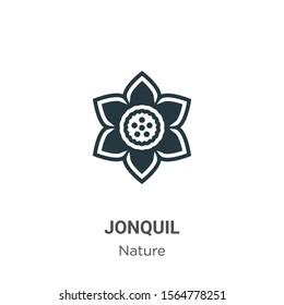 Jonquil vector icon on white background. Flat vector jonquil icon symbol sign from modern nature collection for mobile concept and web apps design.