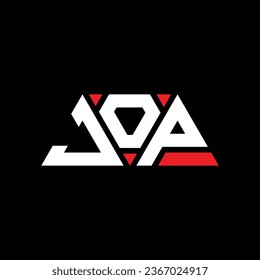 Diseño del logotipo de la letra triangular JOP con forma triangular. Monograma de diseño del logotipo del triángulo JOP. Plantilla de logotipo vectorial de triángulo JOP con color rojo. Logo triangular de JOP Diseño sencillo, elegante y lujoso.