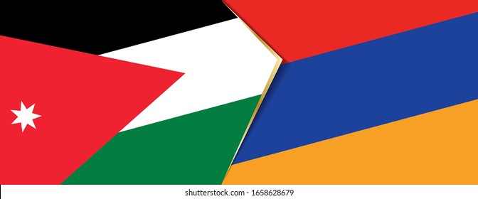 Banderas de Jordania y Armenia, dos banderas vectoriales símbolo de relación o enfrentamiento.