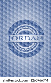 Jordan blue polygonal emblem.