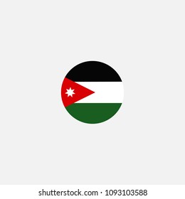 Jordan Circle Flag Vector Illustration