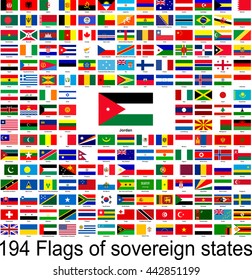 Jordan, collection of vector images of flags of the world