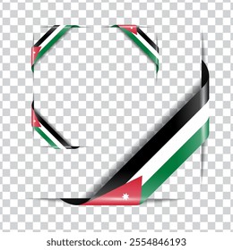 Jordan corner national flag with shadow