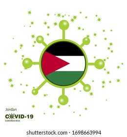 Jordan Coronavius Flag Awareness Background. Stay home, Stay Healthy. Take care of your own health. Pray for Country