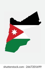 Jordanien-Flagge auf der Karte Vektorbild