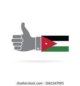 Jordan country flag thumbs up vector icon