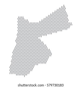 Jordan country map made up of people icon