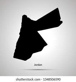 Jordan country map, simple black silhouette