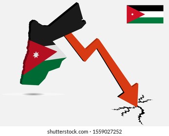 Jordan economic crisis concept Vector illustration