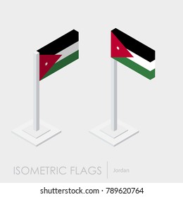 Jordan flag 3d isometric style