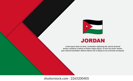 Plantilla de diseño de fondo de resumen de bandera de Jordania. Ilustración de vectores de caricaturas del Día de la Independencia de Jordania. Ilustración en Jordania