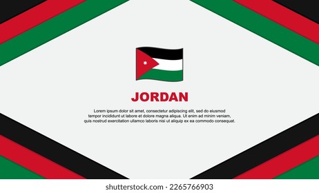 Jordan Flag Abstract Background Design Template. Jordan Independence Day Banner Cartoon Vector Illustration. Jordan Template
