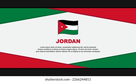 Plantilla de diseño de fondo de resumen de bandera de Jordania. Ilustración de vectores de caricaturas del Día de la Independencia de Jordania. Vector de Jordania