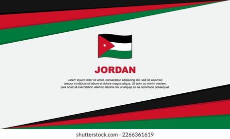 Jordan Flag Abstract Background Design Template. Jordan Independence Day Banner Cartoon Vector Illustration. Jordan Design