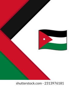Plantilla de diseño de fondo de resumen de bandera de Jordania. Cartel del Día de la Independencia de Jordania en medios sociales. Ilustración en Jordania