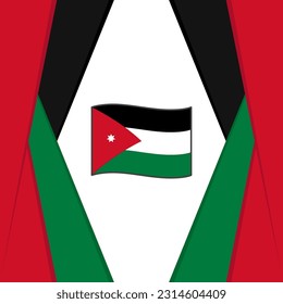Plantilla de diseño de fondo de resumen de bandera de Jordania. Cartel del Día de la Independencia de Jordania en medios sociales. Antecedentes de Jordania