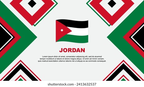 Jordan Flag Abstract Background Design Template. Jordan Independence Day Banner Wallpaper Vector Illustration. Jordan Independence Day