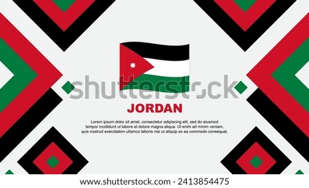 Jordan Flag Abstract Background Design Template. Jordan Independence Day Banner Wallpaper Vector Illustration. Jordan Template