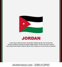 Jordan Flag Background Design Template. Jordan Independence Day Banner Social Media Post. Jordan Cartoon