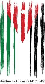 Jordan flag with brush paint textured isolated  on png or transparent background,Symbol of Jordan,template for banner,promote, design, and business matching country poster, vector  illustration