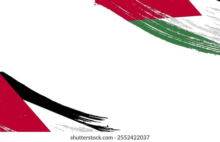 Bandeira Jordan com efeito de pincel Traçado, pincel Grunge traçado. Design de bandeira de pintura aquarela.