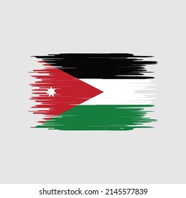 Jordan Flag Brush Strokes. National Flag
