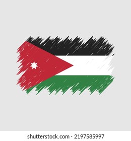 Jordan Flag Brush Strokes. National Flag