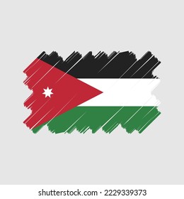 Ilustración del vector del pincel de bandera de Jordania