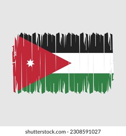 Ilustración del vector del pincel de bandera de Jordania