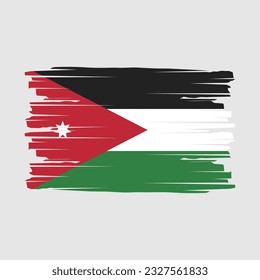 Ilustración del vector del pincel de bandera de Jordania