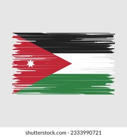 Jordan Flag Brush Vector Illustration