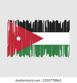 Jordan Flag Brush Vector Illustration