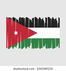 Jordan Flag Brush Vector Illustration