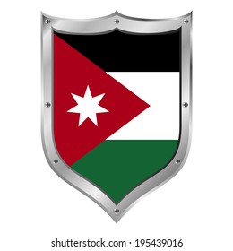 Jordan flag button on a white background. Vector illustration.