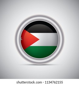 Jordan flag button style. Vector image