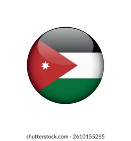 Jordan Flag Circle Button Vector Template