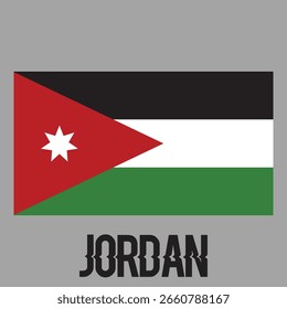  Bandeira da Jordânia . Bandeira do círculo jordaniano . Botão da bandeira jordana . Ilustração vetorial