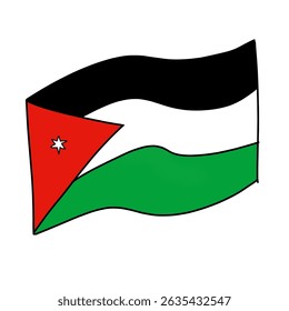 Jordânia país de bandeira nacional jordaniano