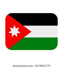 Jordan flag design icon emoticon. Vector illustration on white background of Jordan flag.