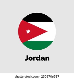 Jordan flag design vector illustration on a gray background for graphic and web design.