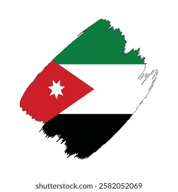 Jordan flag in a flat grunge vector design background