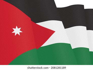 jordanische Flagge, die Farbverlauf-Textur flattert