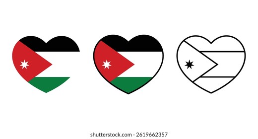 Jordan flag heart icon. Illustration vector