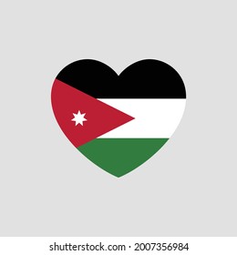 Jordan flag in heart shape vector love Jordan