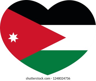 Jordan flag in a Heart vector, sticker, language