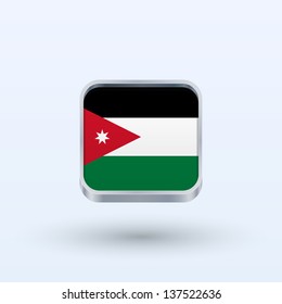 Jordan flag icon square form on gray background. Vector illustration.