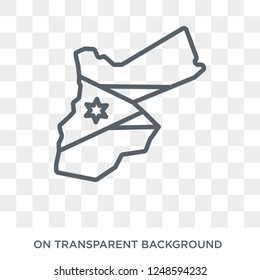Jordan flag icon. Trendy flat vector Jordan flag icon on transparent background from Country Flags collection. High quality filled Jordan flag symbol use for web and mobile