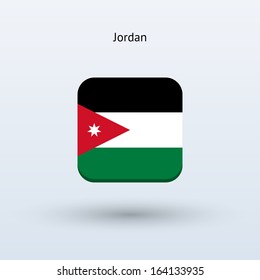 Jordan flag icon. Vector illustration.