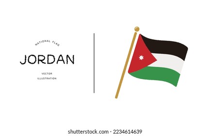 Jordan flag icon vector illustration