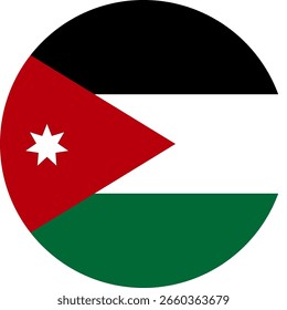 Bandera de Jordania ilustrador banderas de país símbolo redondo banderas circulares de nación